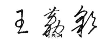 駱恆光王荔彩草書個性簽名怎么寫