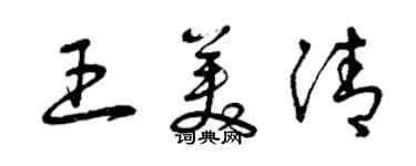 曾慶福王美清草書個性簽名怎么寫