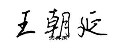 王正良王朝延行書個性簽名怎么寫