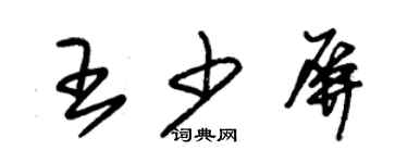 朱錫榮王少屏草書個性簽名怎么寫