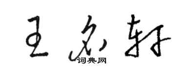 駱恆光王名軒草書個性簽名怎么寫