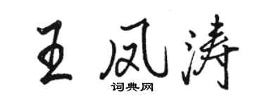 駱恆光王鳳濤行書個性簽名怎么寫