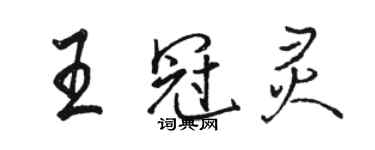 駱恆光王冠靈行書個性簽名怎么寫