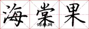 丁謙海棠果楷書怎么寫