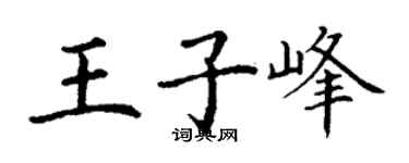 丁謙王子峰楷書個性簽名怎么寫