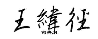 王正良王緯逕行書個性簽名怎么寫