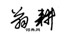 朱錫榮翁耕草書個性簽名怎么寫