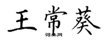 丁謙王常葵楷書個性簽名怎么寫