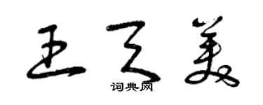 曾慶福王天美草書個性簽名怎么寫