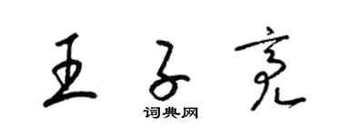 梁錦英王子亮草書個性簽名怎么寫