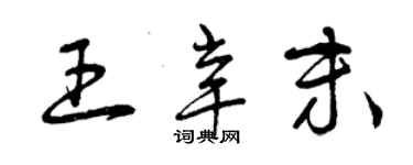 曾慶福王辛末草書個性簽名怎么寫