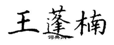 丁謙王蓬楠楷書個性簽名怎么寫