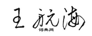 駱恆光王航海草書個性簽名怎么寫