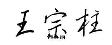 王正良王宗柱行書個性簽名怎么寫