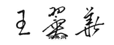 駱恆光王翼華草書個性簽名怎么寫