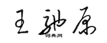 駱恆光王弛原草書個性簽名怎么寫