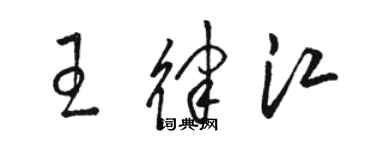 駱恆光王律江草書個性簽名怎么寫