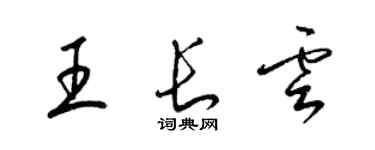 梁錦英王長雲草書個性簽名怎么寫