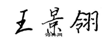 王正良王景翎行書個性簽名怎么寫