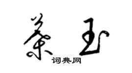 梁錦英葉玉草書個性簽名怎么寫