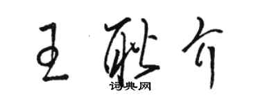 駱恆光王耿介草書個性簽名怎么寫