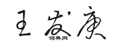 駱恆光王發庚草書個性簽名怎么寫