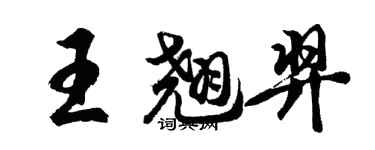 胡問遂王翹羿行書個性簽名怎么寫