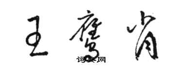 駱恆光王鷹肖草書個性簽名怎么寫