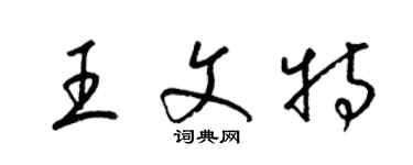 梁錦英王文特草書個性簽名怎么寫