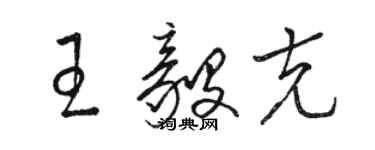 駱恆光王毅克草書個性簽名怎么寫