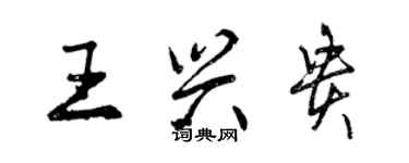 曾慶福王興貴行書個性簽名怎么寫