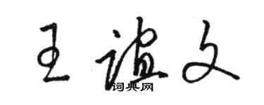 駱恆光王誼文草書個性簽名怎么寫