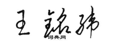 駱恆光王銘緯草書個性簽名怎么寫