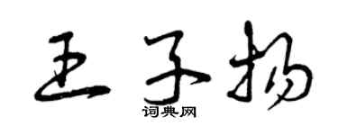 曾慶福王子揚草書個性簽名怎么寫