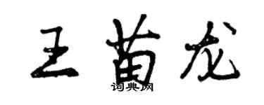 曾慶福王苗龍行書個性簽名怎么寫