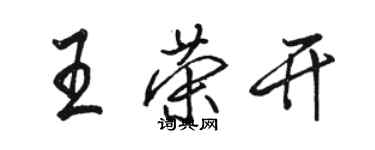 駱恆光王榮開行書個性簽名怎么寫