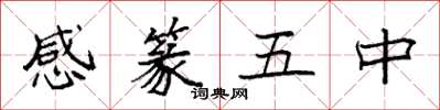 袁強感篆五中楷書怎么寫