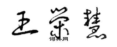 曾慶福王榮慧草書個性簽名怎么寫