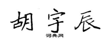 袁強胡宇辰楷書個性簽名怎么寫