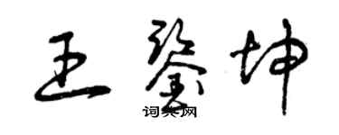 曾慶福王鑑坤草書個性簽名怎么寫