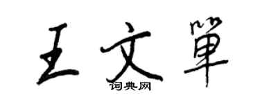 王正良王文單行書個性簽名怎么寫