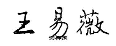 曾慶福王易薇行書個性簽名怎么寫