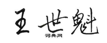 駱恆光王世魁行書個性簽名怎么寫