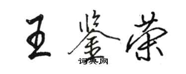 駱恆光王鑑榮行書個性簽名怎么寫