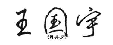 駱恆光王國宇行書個性簽名怎么寫