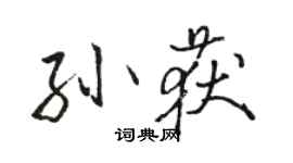 駱恆光孫獲行書個性簽名怎么寫