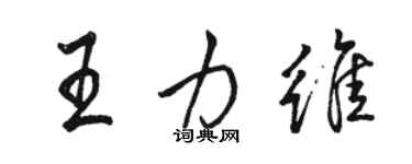 駱恆光王力維行書個性簽名怎么寫