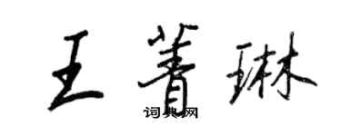 王正良王菁琳行書個性簽名怎么寫