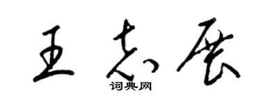 梁錦英王志展草書個性簽名怎么寫