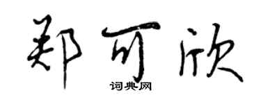 曾慶福鄭可欣行書個性簽名怎么寫
